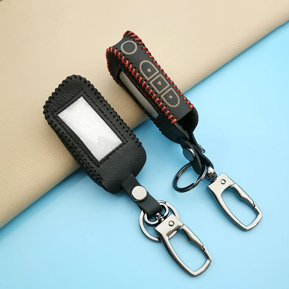 Чехол для автомобильного ключа из натуральной кожи, чехол для ключей с двухсторонней автомобильной сигнализацией, с пультом дистанционного управления, для Starline a93, a63, a36, a39, a66 Чехол для автомобильного ключа из натуральной кожи, чехол для ключей с двухсторонней автомобильной сигнализацией, с пультом дистанционного управления, для Starline a93, a63, a36, a39, a66