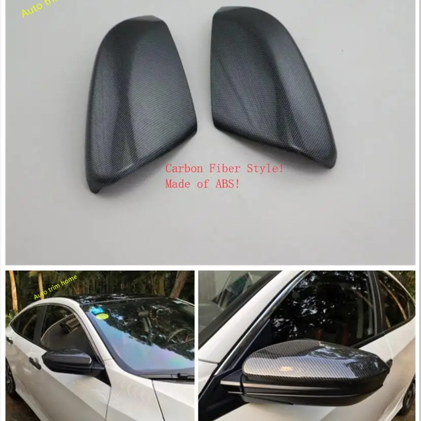 

Lapetus Mirror Door Rearview Mirror Case Cover Trim Accessories Exterior Kit For Honda Civic Sedan 2016 - 2019 Carbon Fiber Look