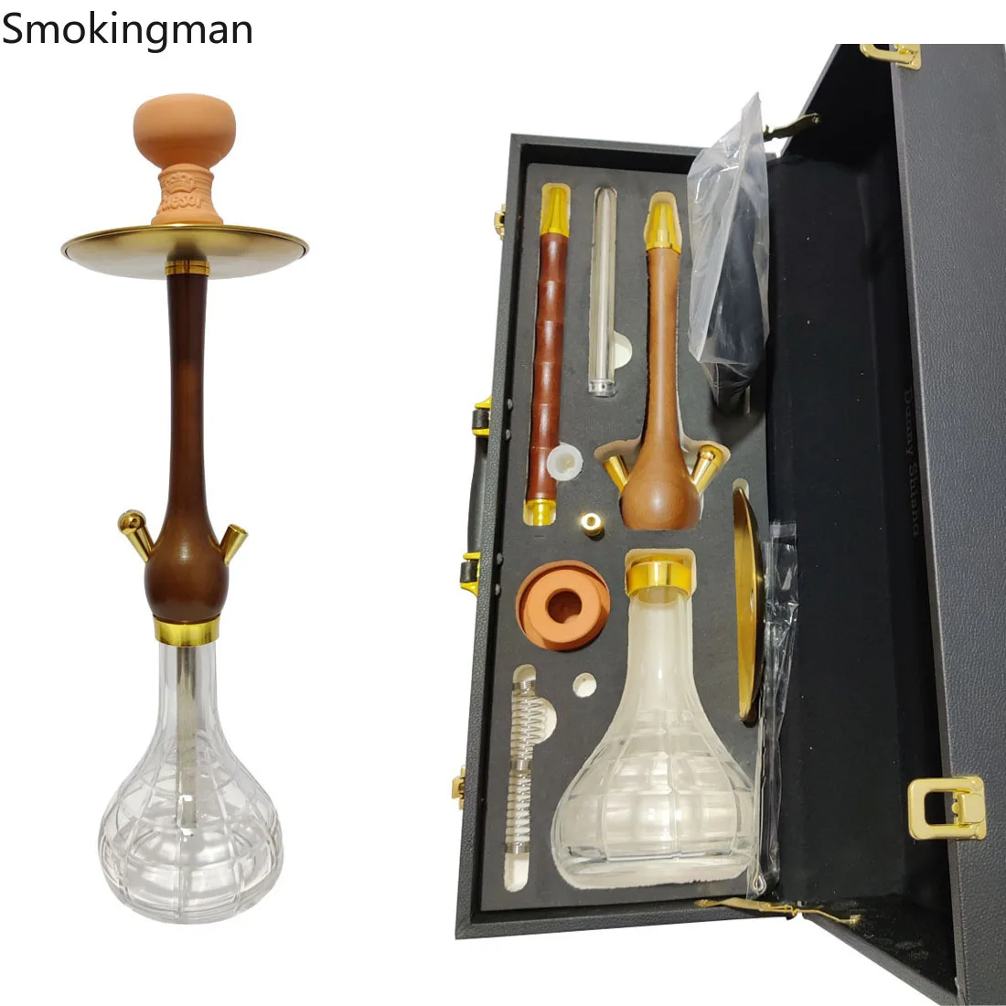 Arabic hookah set wooden suitcase pot bar KTV hookah hookah Shisha Box Nargile Sheesha Narguile Chicha Cachimbas hookah set