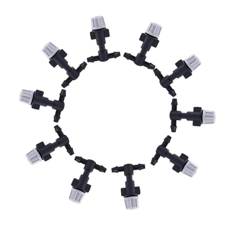 10-500pcs Atomization Nozzle Water Control Sprayer Micro Irrigation Plant Self Garden Mist Sprinkler With Tee For Greenhouse