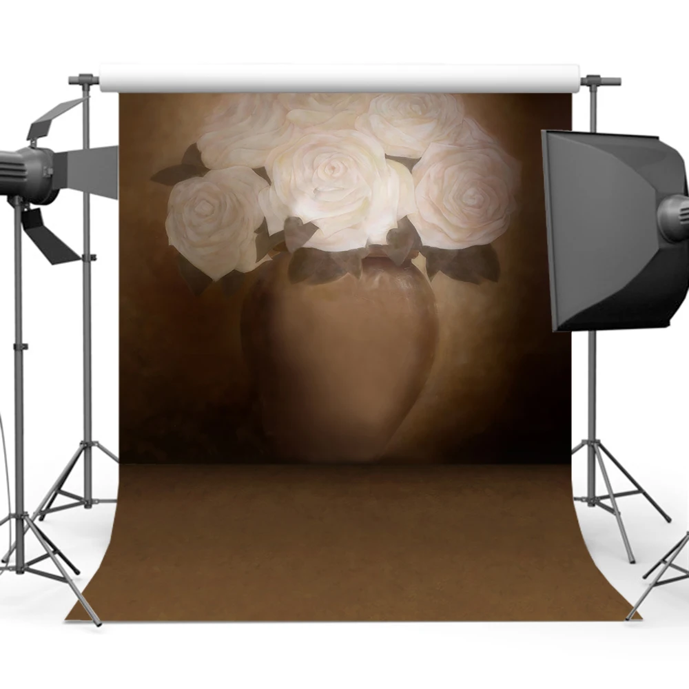 

Mocsicka White Flower Vintage Background Photography Old Master Children Backdrop for Photo Prop Studio Photographers CM-0231