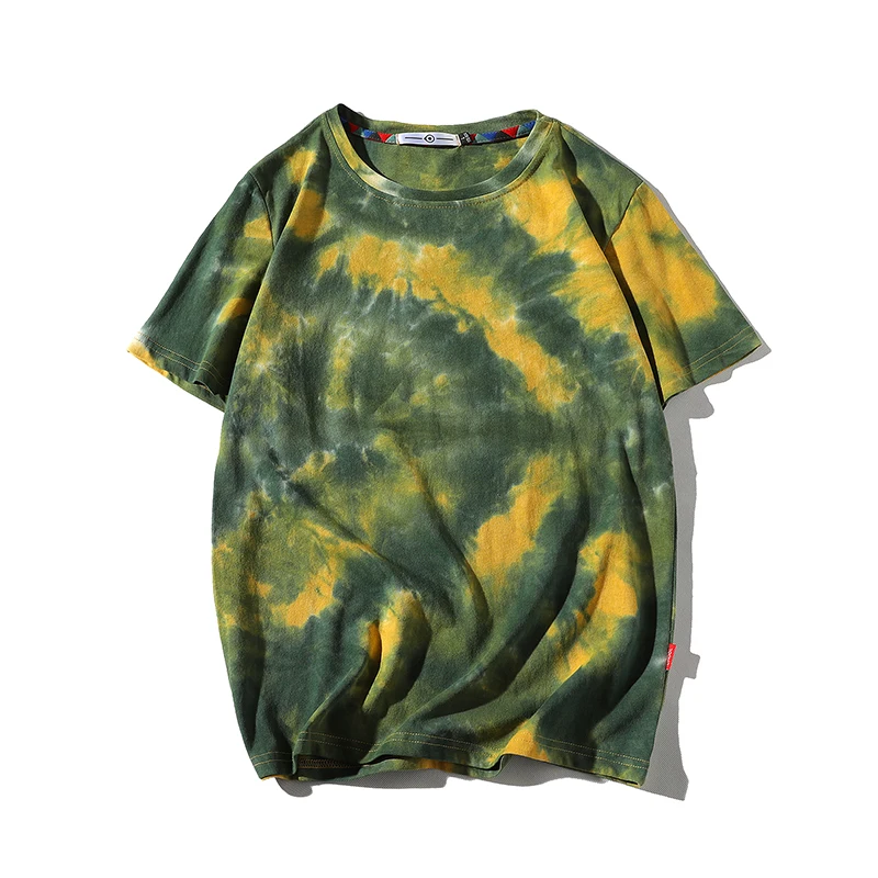 Men 2024 Summer New Hot Hip Hop Streetwear Fashion T-Shirts Tops Tees Men Casual Tie-Dye O-Neck Brand Short Sleeve T-Shirts Men