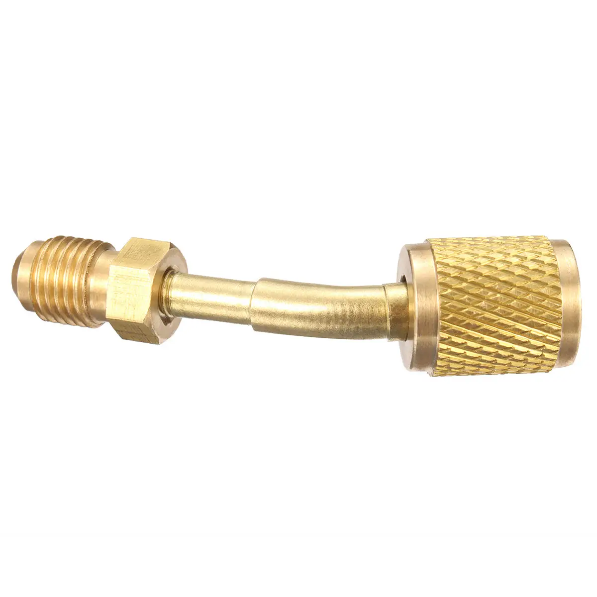جديد النحاس R410a محول لتكييف الهواء سبليت دون أنابيب خدمة مهايئ منفذ R410a 5/16 "SAE أنثى إلى 1/4" SAE ذكر