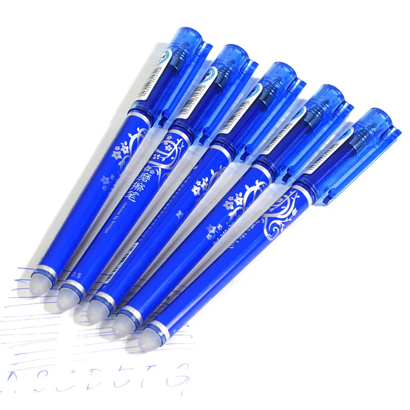 1PCS Erasable Ballpoint Pen or 10PCS Erasable Refill Set Style Washable Stationery Pens School Office 0.5mm Blue Ink Gel Pen