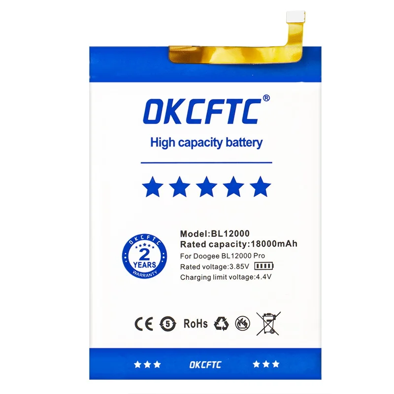 FOR DOOGEE BL12000 battery 18000mAh 100% Original battery 6.0 inch MTK6763T DOOGEE BL12000 Pro Replacement