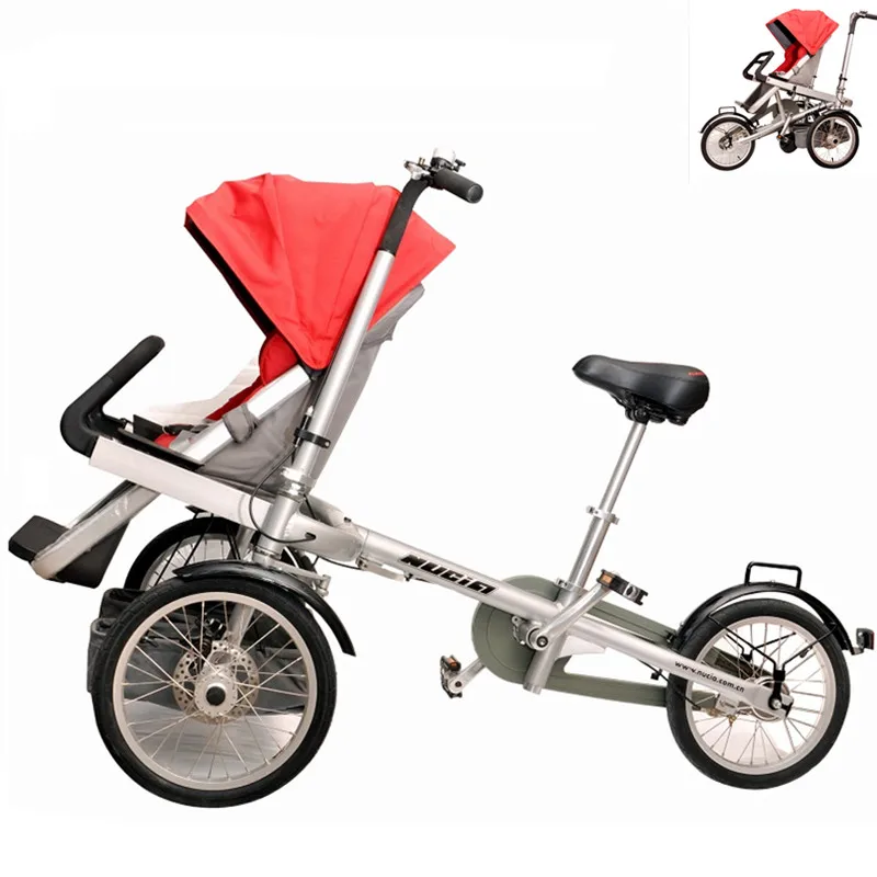 Taga Wandelwagen Fiets Moeder Baby Fiets 3Speed Aluminium Frame Fiets Wandelwagen