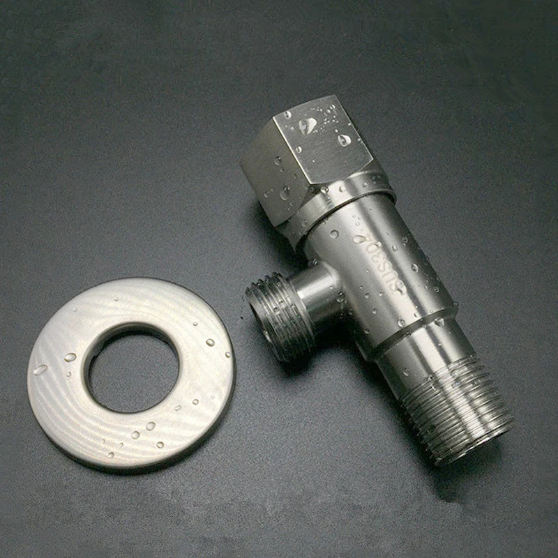 

Stainless Steel Angle Valve G1/2 Thread Triangle Valve Hot and Cold Water Valve Bathroom Connector for Toilet Basin Water Heater