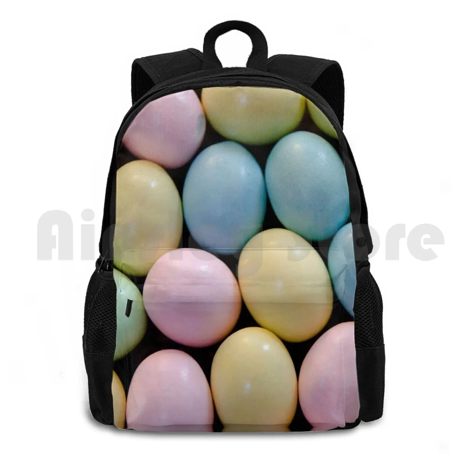 Easter Eggs Outdoor Hiking Backpack Riding Climbing Sports Bag Color Colorful Easter Background Symbol Holiday Pink Food