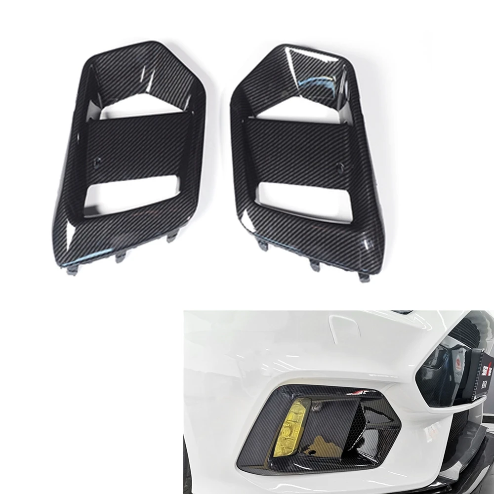 

For Ford Focus RS 2015 2016 2017 2018 Front Bumper Fog Light Lamp Cover Trim Carbon Fiber Look Side Foglamp Air Vent Bezel Frame