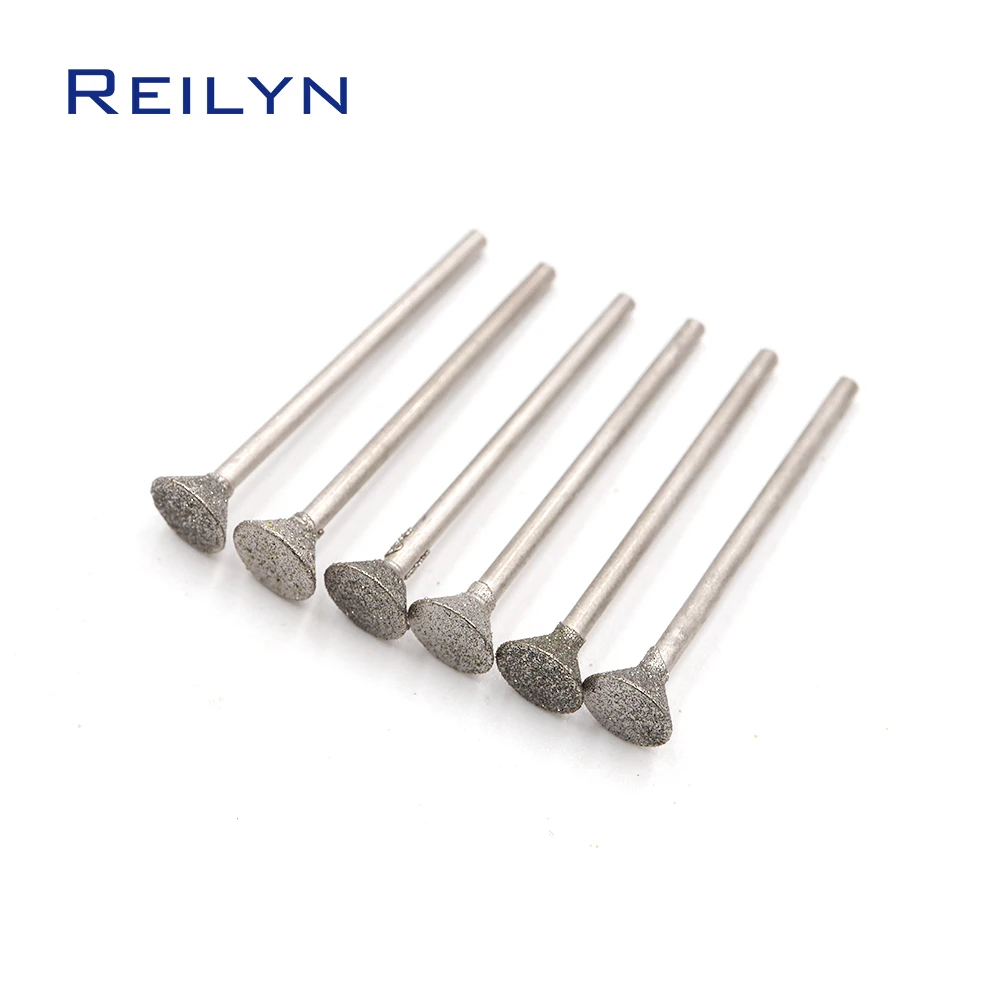 C3-type Fine Grain Emergy Diamond Grinding Burr Teeth Grinding Bits Grinding Abrasive Head for Die Grinder/Dremel/Rotary Tools