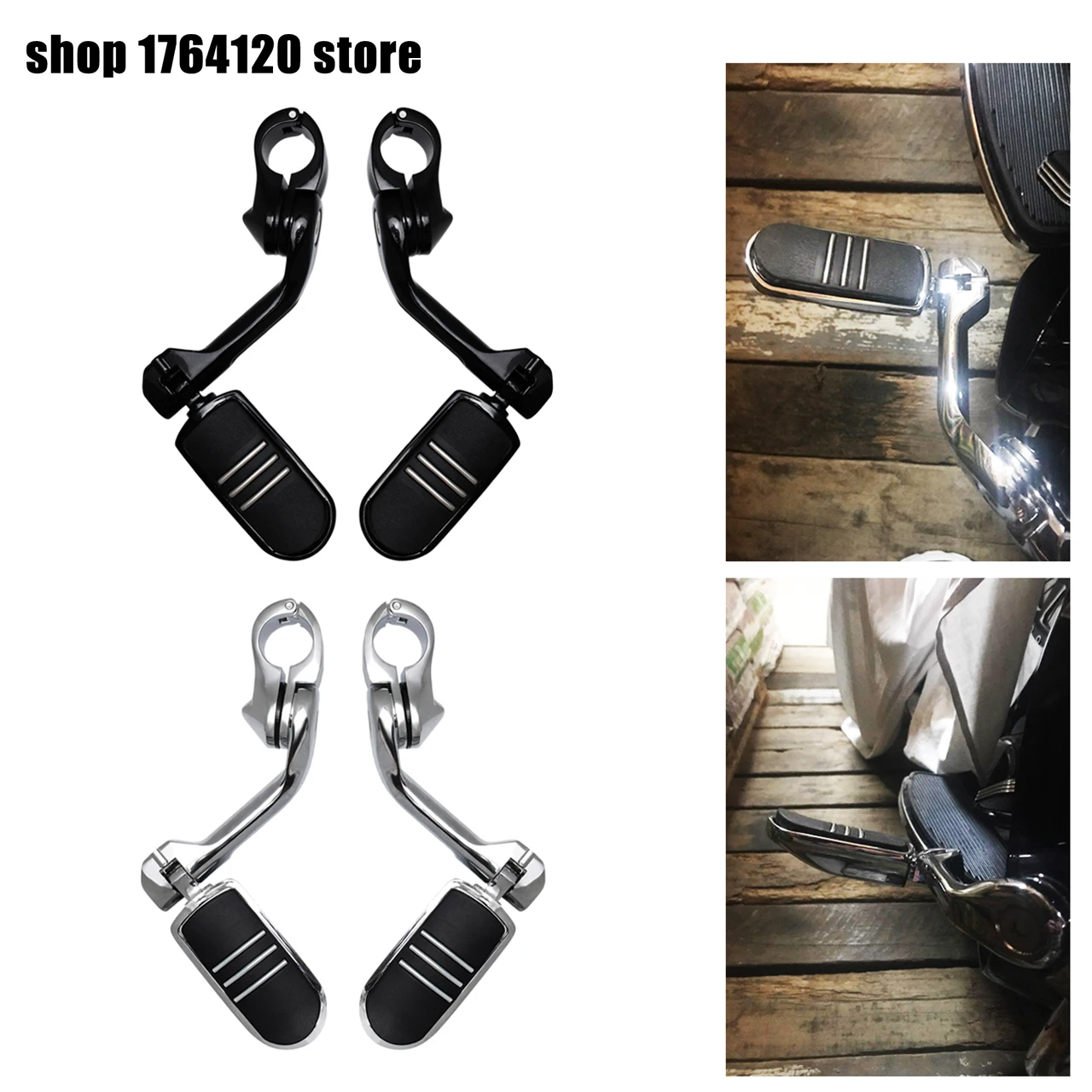 

Motorcycle 32mm 1.25" Long Angled Highway Engine Guards Foot Pegs For Harley Sportster Touring Glide Model Dyna Fat Bob Softail