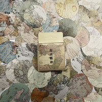 46 Pcs Vintage World Maps Scrapbook Paper Sticker Vintage Decorative Stickers Diy Craft For Card Making Diary Planner Decor