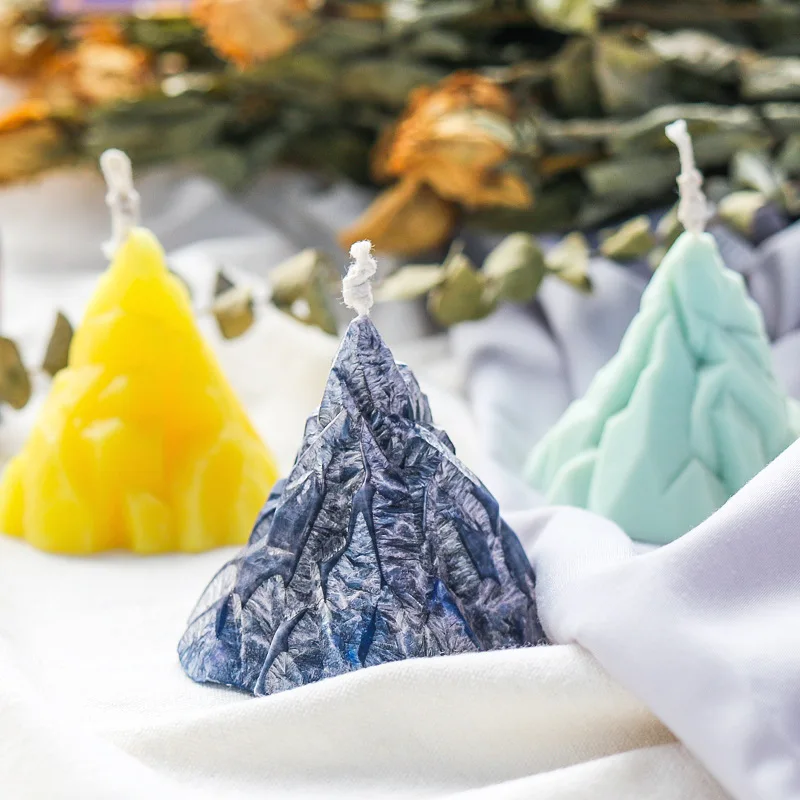 Snow Mountain stampo per candele in Silicone per fai da te cubo di ghiaccio aromaterapia candela ornamenti in gesso artigianato vassoio di ghiaccio