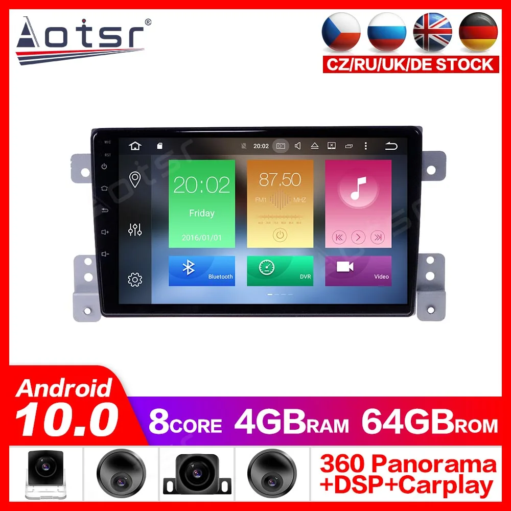 Android 10.0 GPS Navigation Radio Player for Suzuki Grand Vitara 3 2005-2015 Video Player Stereo Headuint Built in Carplay dsp