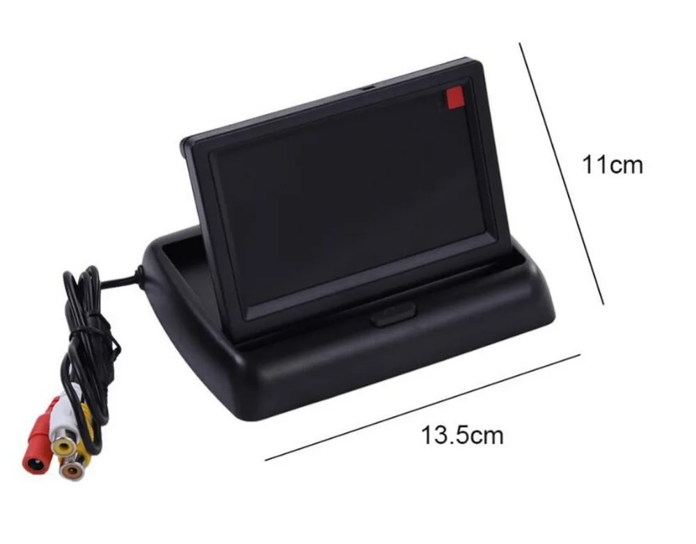 4.3 Inch In-Dash 480x234 Foldable Rear View Monitor Add CCD Night Vision Car Camera +Wireless Transmitter Receiver