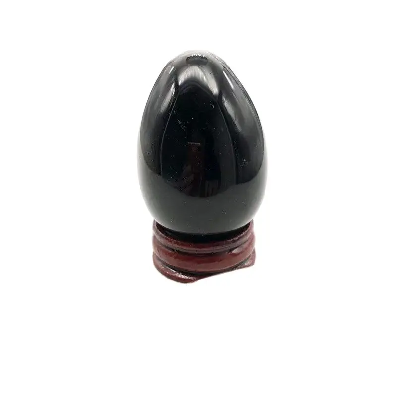 Natural Obsidian Crystal Egg Gemstone Massage Yoni Egg Crystal Reiki Healing Chakra Stone Home Decoration