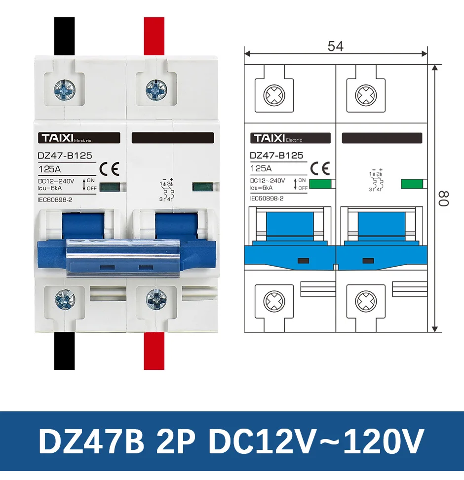 DC 12V 24V 48V 36V 72V MCB Batterie Auto Schutz Mini Leistungsschalter DZ47 Positive und negative Pole Schutz Schalter Isolator – Detail 13