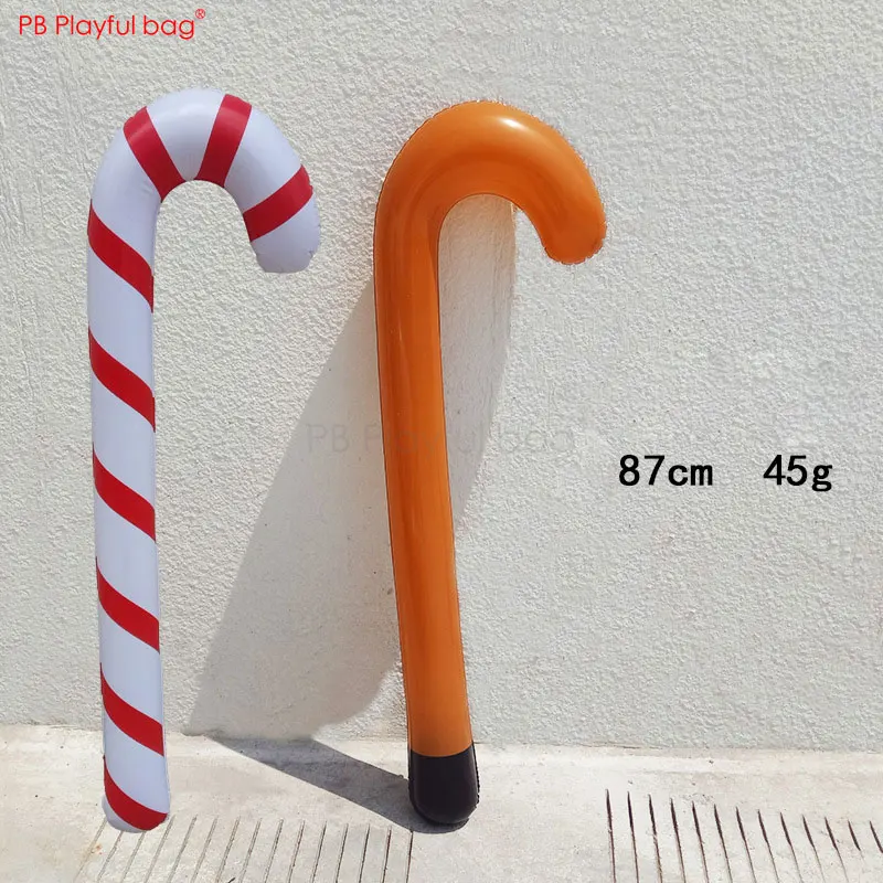 Playful bag 3pcs 87CM Christmas inflatable canes Candy color cane toys Christmas decoration Creative children toy AC06