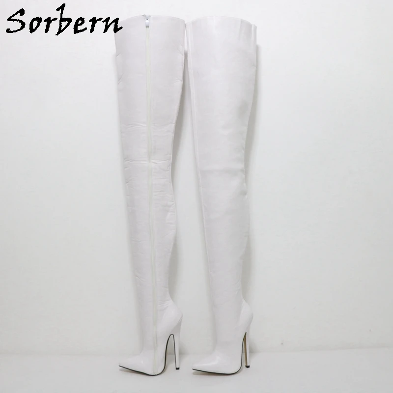 Sorbern Sexy Fetish Boots Women Long Crossdresser Boot Thigh High Unisex Custom Leg Size 18Cm 12Cm High Heel Stilettos Shoes