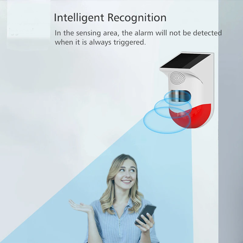 Tuya 와이파이 PIR 모션 센서 감지기 야외 솔라 드라이브 웨이 알람 IP65 방수 APP 원격 제어 알람 호환 알렉사