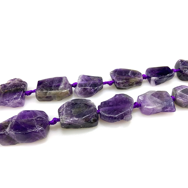 23x27mm Natural Freeform Amethysts Beads For Jewelry Making Beads Bracelets For Women Gift 15'' Needlework DIY Beads Trinket