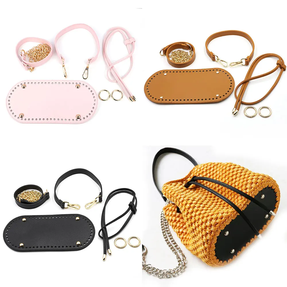 1 Set Handmade Bag Bottom Flap Cover Hardware For Bags Leather HandBag Shloulder Straps DIY Women Backpack Bag Accessories