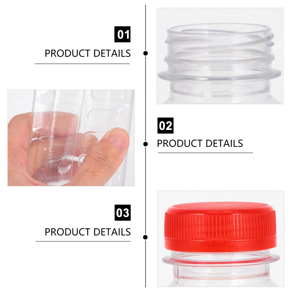 Bottles Clear Drink Beverage Water Bottle Empty Containers Reusable Storage Soda Cola Caps Creative Disposable Travel Tea Jar