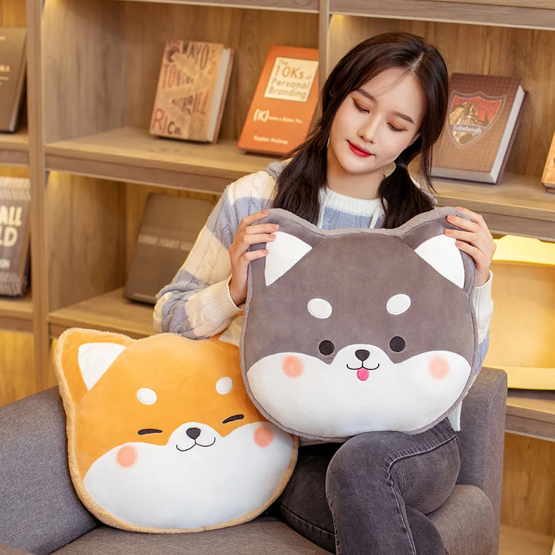 40cm Shiba Inu Cushion Pillow Seat Cushion Sofa Decorative Cushion Stuffed Animal White Cats Comfortable Pillow Birthday Gifts