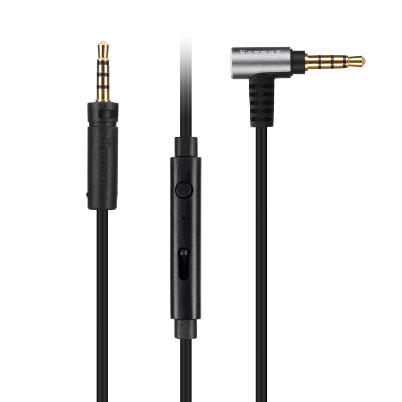 كابل صوتي OCC أسود مع ميكروفون لأجهزة Sennheiser HD 4.30i 4.30G 4.40BT 4.50BTNC HD 400S HD1 HD 450BT 450SE 458BT سماعات