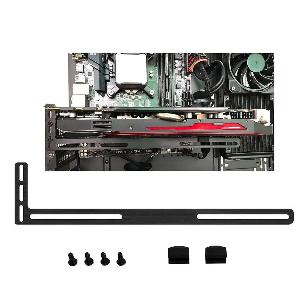 For PCI Side-Blown Graphics Card Cooling Fan Mount Bracket L-shaped Support Bracket Universal Graphics Card Radiator Holder