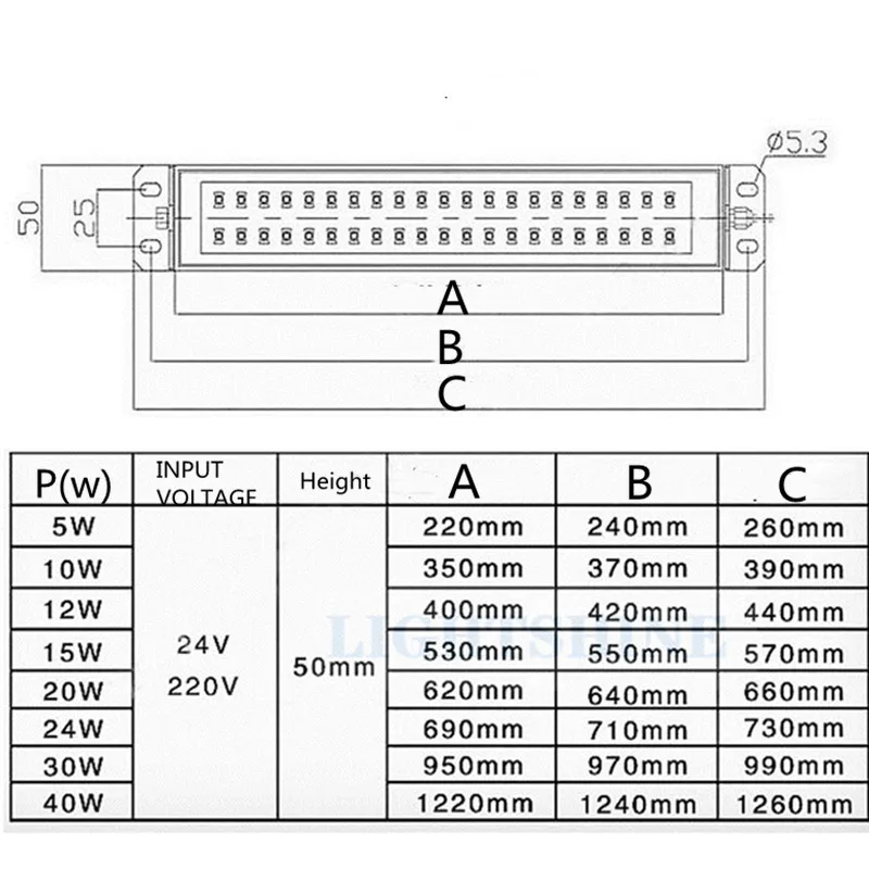 Machine Working Lamp 24v Explosion-Proof Waterproof Processing CNC Strip Lamp 220v 5W12W 20W