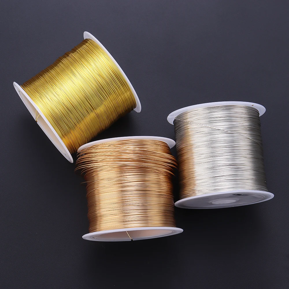 100m/Rolls KC Gold Color Colorfast Beading Wire Copper Wire Jewelry Cord String For Jewelry Making DIY Bracelet Necklace