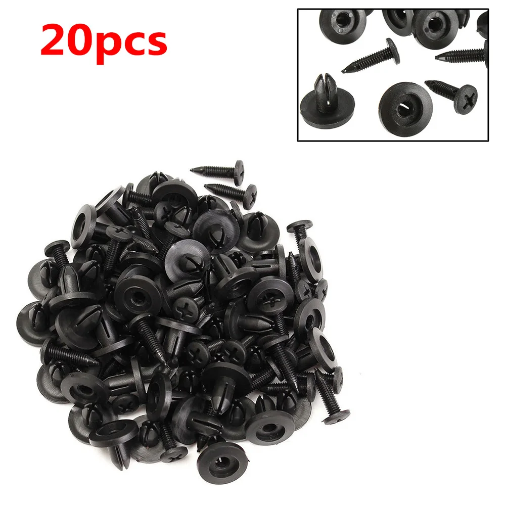 20PCS Auto Plastic Rivet Fastener Mud Flaps Bumper Fender Push Clips for Honda Civic Accord CR-V Acura CL MDX etc Car Stuff