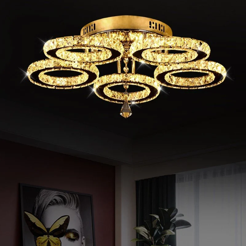 Crystal Nordic Decorative Led Ceiling Lamps Plafonniers Modern Chandelier Indoor Lighting Ceiling Lights Bedroom Dining Room