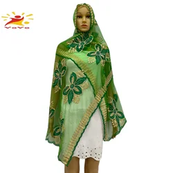 New African Women Scarf Muslim Women Hijab 210*50cm Small Net Scarf  For Shawls HB133