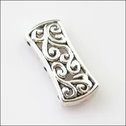 8 New Charms 3-3 Hole Flower Spacer Bar Beads Connectors 12x26.5mm Tibetan Silver Tone