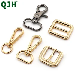 6PS Golden Metal Bag Strap Buckles Lobster Clasp Collar Carabiner Snap Hook Handbag DIY KeyChain Bag Part Accessories Snap Hooks