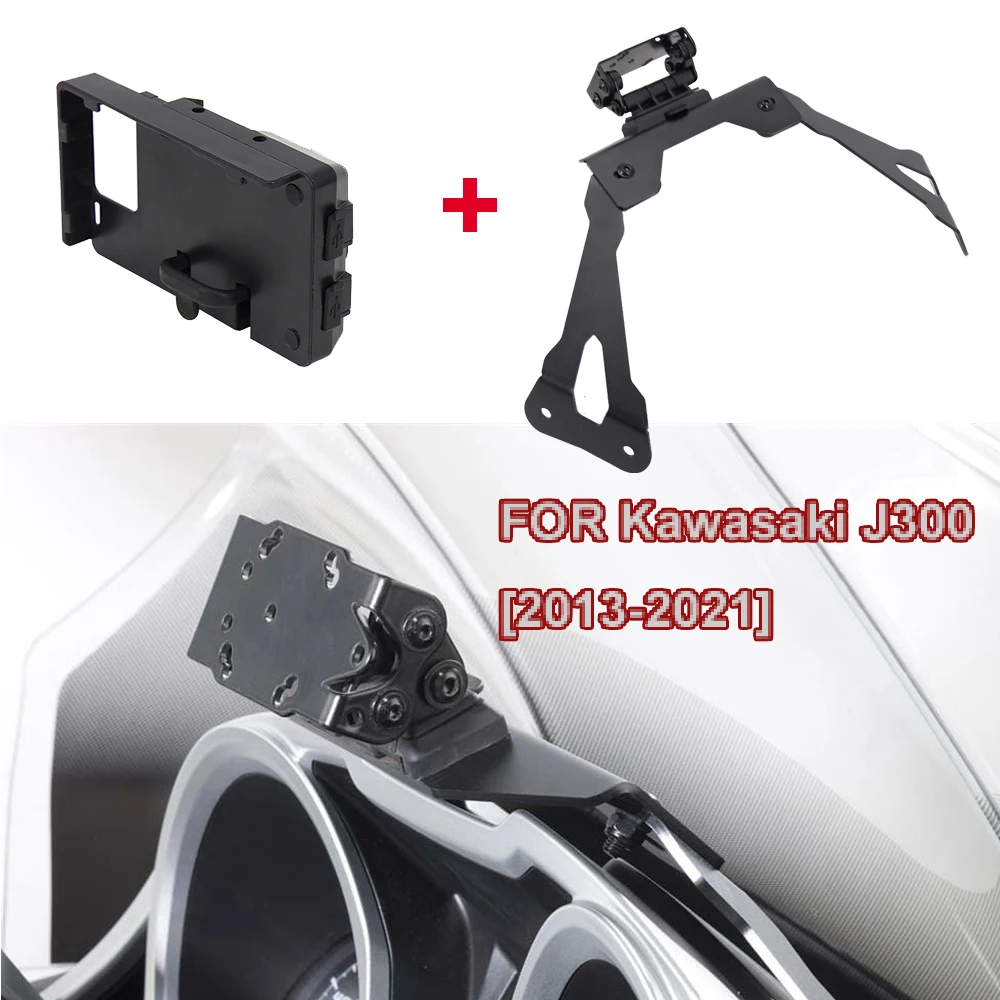 Motorcycle Accessories FOR Kawasaki J300 2013-2021 Smart Phone Navigation GPS Plate Bracket Adapt Holder Kit