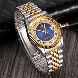 REGINALD Top Brand Luxury Business Watch Men Diamond Watches 316L Stainless Steel Quartz Wristwatches Man Watch Reloj Hombre