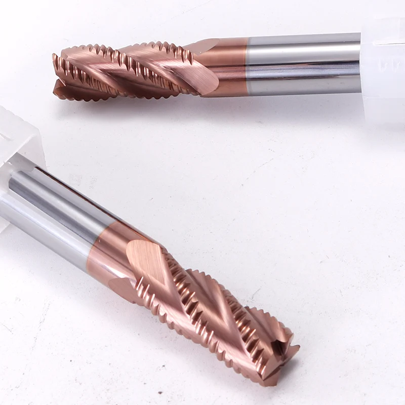 CNC Endmill Carbide HRC55 4 Sáo Thép Vonfram Xay Cắt Roughing Cấp Cối Xay Cắt 6 Mm 8 Mm 10 Mm 12 Mm Dụng Cụ Xay