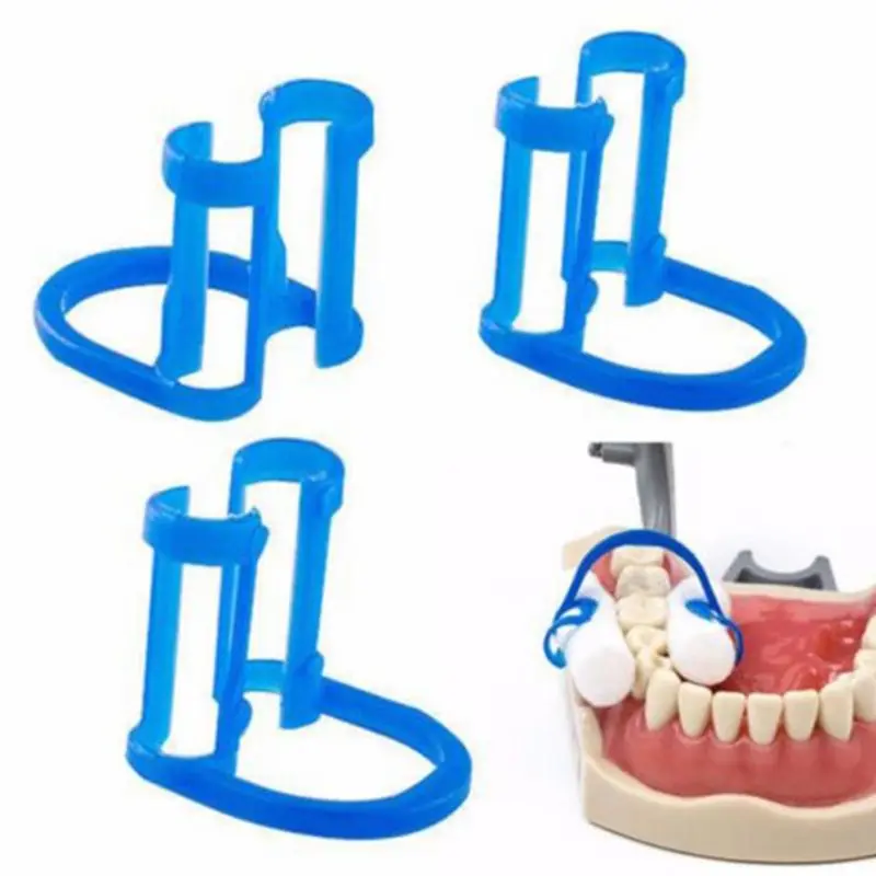 20Pcs Disposable Blue Dental Cotton Roller Holder Clips Plastic Isolator Tools Dentist Clinic Orthodontic Supplies