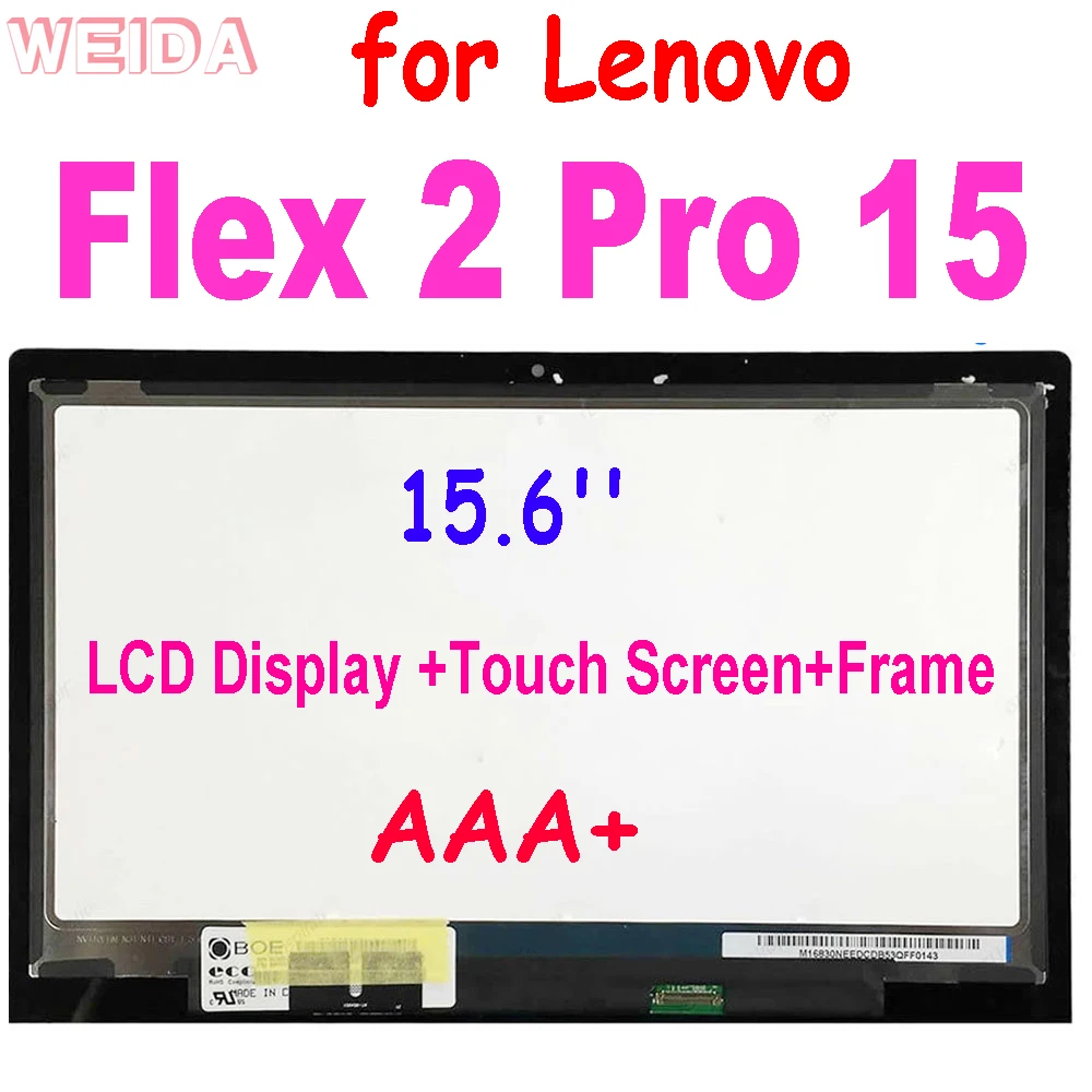 AAA+ 15.6'' for Lenovo Flex 2 Pro 15 LCD Display Touch Screen Digitizer Assembly with Frame Bezel FHD IPS Panel LP156WF4 SPL1