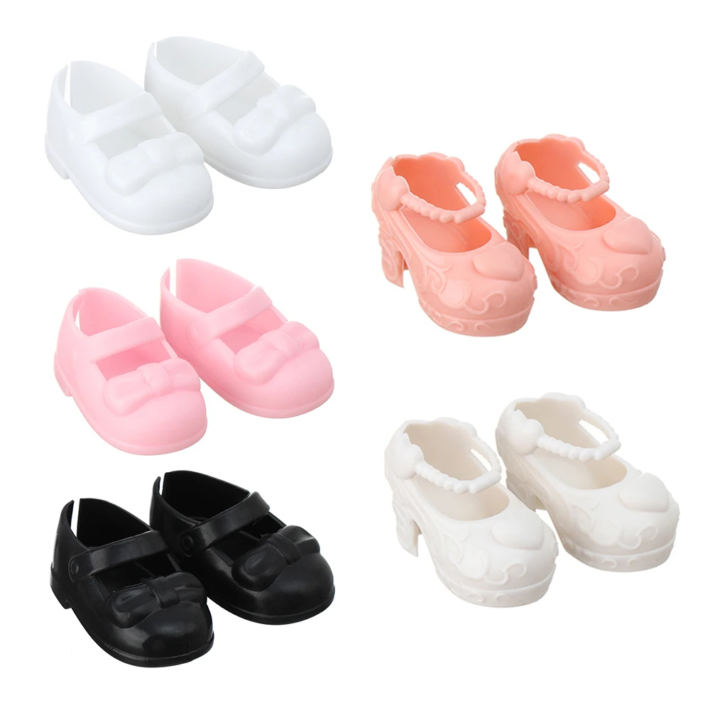 1Pair Pink/White Cute Toys Sandals Doll Princess Shoes For 1/6 30cm Blyth Doll DIY Doll Clothes Accessories