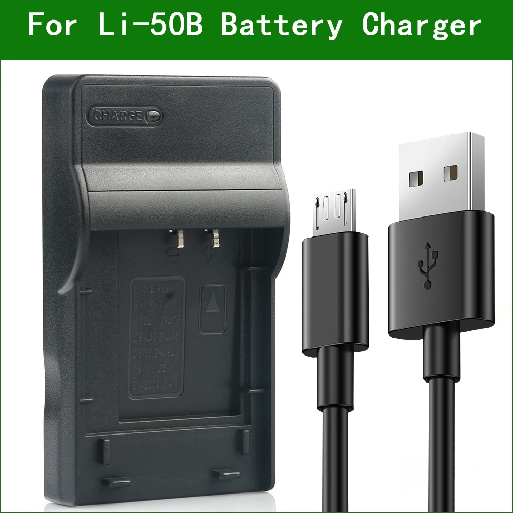LI-50B LI50B Digital Camera Battery / Charger for Olympus TG-620 TG-630 TG-805 TG-810 TG-820 TG-830 TG-850 TG-860 TG-870 VG-190