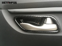 For Kia Rio 4 X-line 2018 2019 Carbon Fiber Inside Door Handle Bowl Cover Trim Decorative Frame Interior Accessories Car Styling