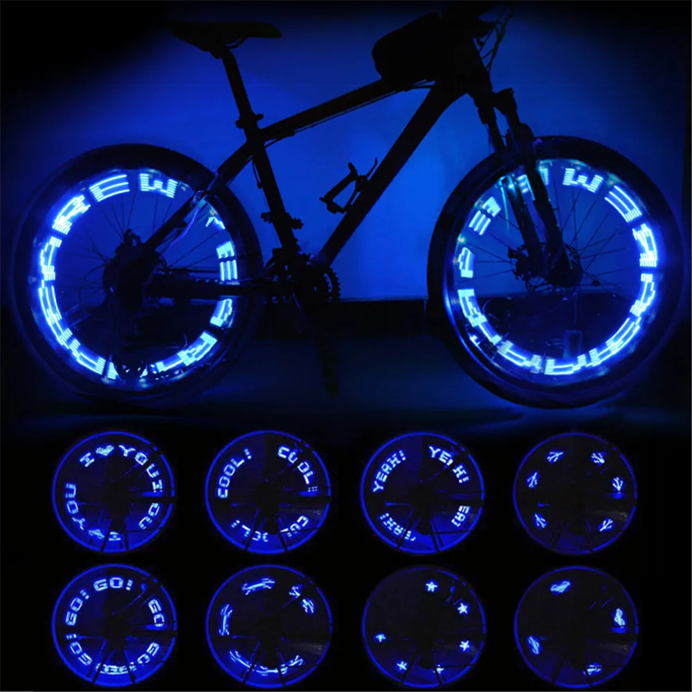 Bicycle Valve Light Double Sense Sided Letter 8 Modes Night Ride MTB Motorcycle Car Tire Nozzle Valve Caps Lamp With Battery