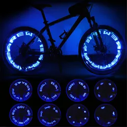 Bicycle Valve Light Double Sense Sided Letter 8 Modes Night Ride MTB Motorcycle Car Tire Nozzle Valve Caps Lamp With Battery