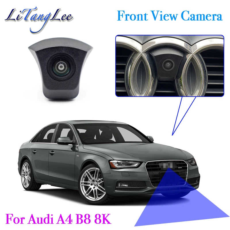 Car LOGO Front View Night Vision HD Waterproof Wide Angle Blind Spot Area Parking Camera For Audi A4 B8 8K 2008~2016