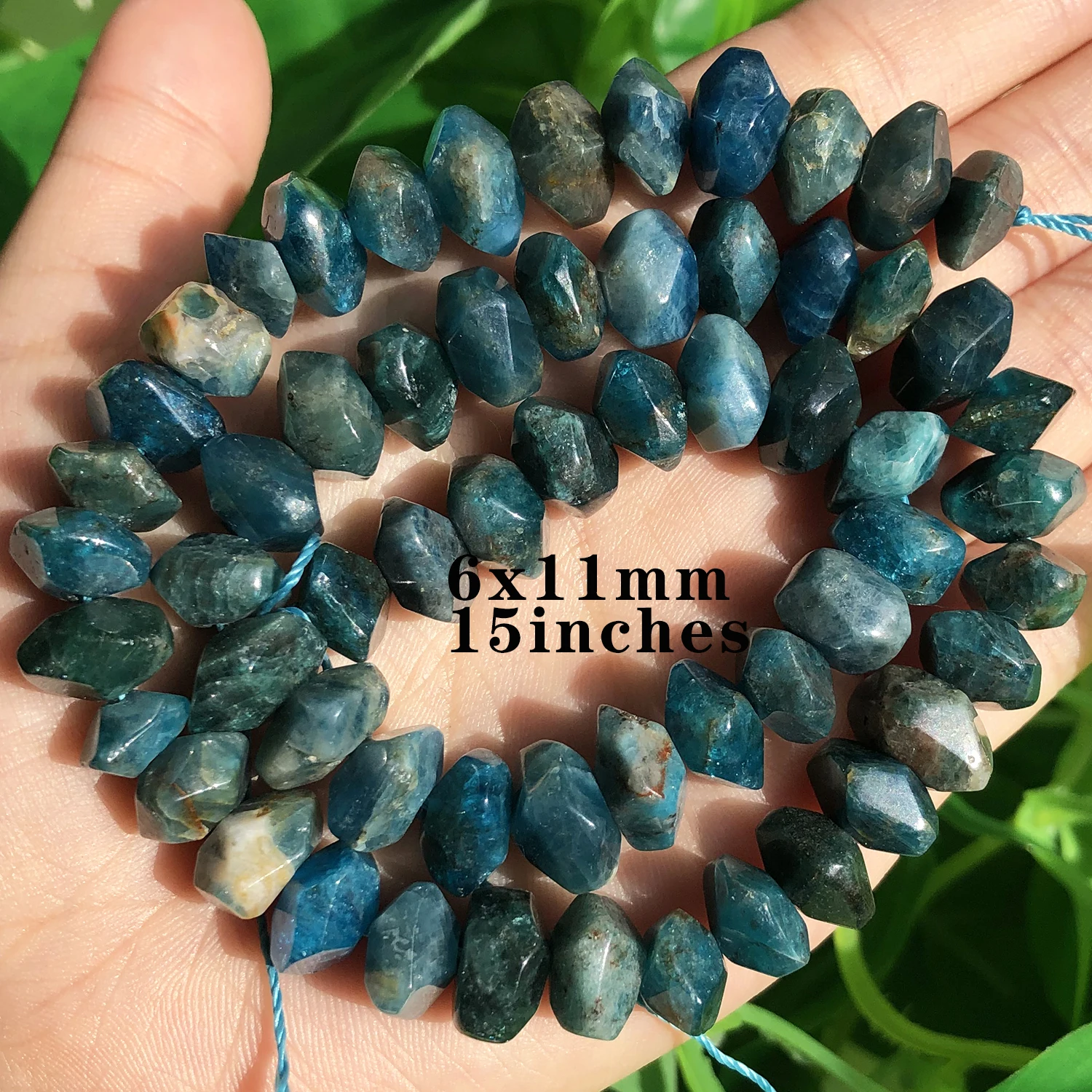 Natuursteen Blauwe Apatiet Gem Kralen Ronde Onregelmatige Facet Rondelle Losse Kralen Voor Sieraden Maken Diy Armbanden Accessoires