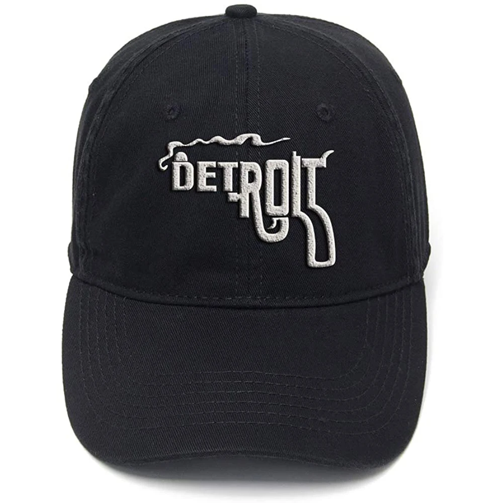 

Lyprerazy Detroit City Washed Cotton Adjustable Men Women Unisex Hip Hop Cool Flock Printing Baseball Cap